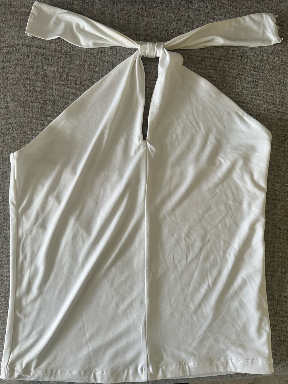 Dynamite White Satin Sleeveless Halter Top